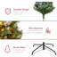Arbre de Noël artificiel à charnière pré-décoré 9 pi avec 2 058 pointes givrées floquées, 111 pommes de pin, 111 baies, 900 lumières, base en métal