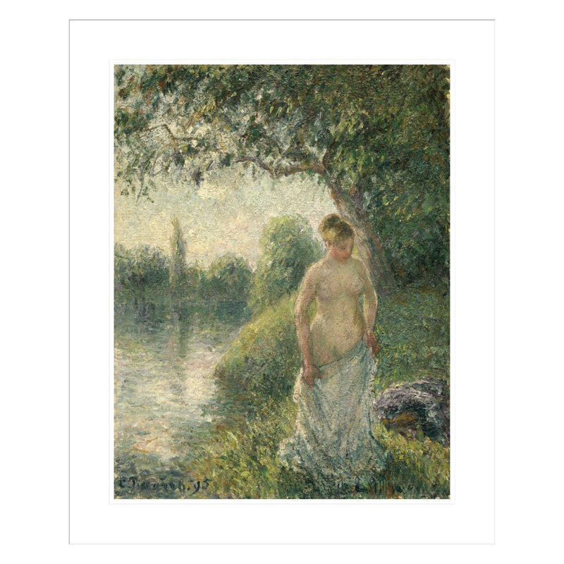 «The Bather» par Camille Pissarro, impression giclée sur cadre, H 28,51 po x l 23,5 po