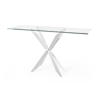 Krystin 160cm Glass Top Console Table