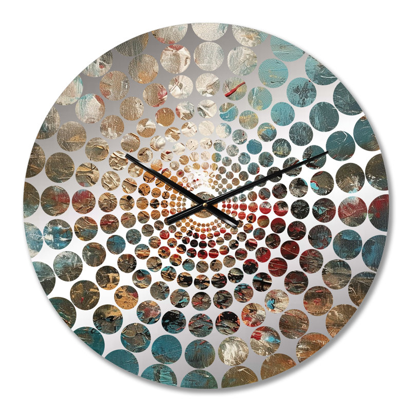 Shraga - Horloge murale peinture abstraite, Médium