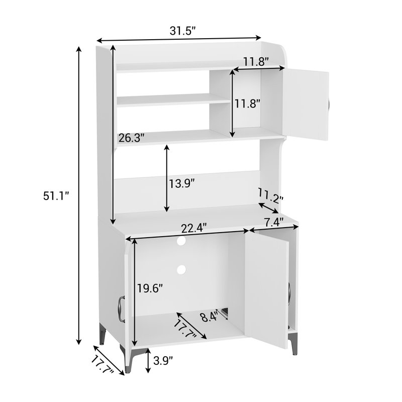 Enceinte de litière moderne pour chat avec rangement à 4 niveaux - cabinet de toilette caché en bois, maisonnette d'intérieur multifonctionnelle, facile à nettoyer, blanche, comprend un tapis de litière pour chat