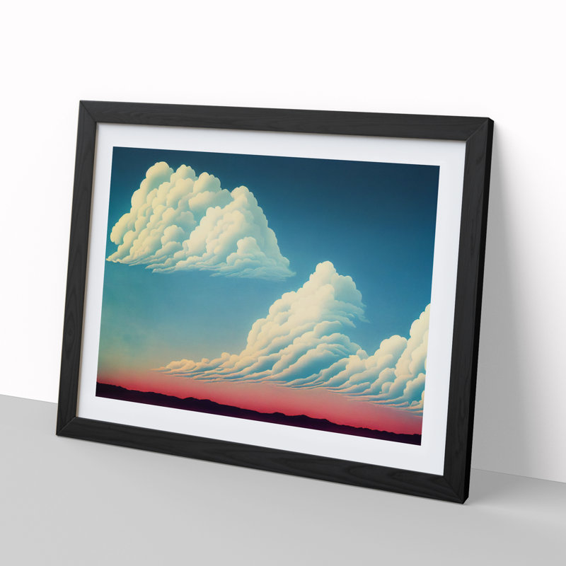XH1022-9386X Unbelievable Clouds - Single Picture Frame Painting, 46cm H x 64cm W x 2cm D, Black