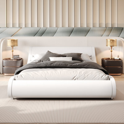 Low Profile Sleigh Bed With Adjustable Headboard