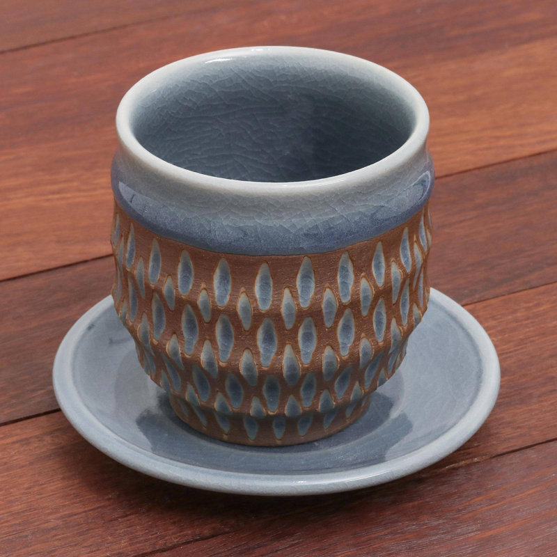 Ceramic Teacup and Saucer