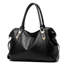 Grand sac fourre-tout noir en cuir souple, sac à bandoulière à fermeture à glissière pour femme (double)-134400995