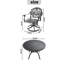 Ensemble de salle à manger 5 pièces en aluminium coulé résistant aux intempéries, comprenant 4 chaises pivotantes et une table ronde de 47,24 po avec structure noire-207322560