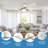 48'' Flush Mount Ceiling Fan with Light 4 Two-color Blades, Dimmable, 6-Speed Reversible DC Motor Ceiling Fan Remote, White and NAB Gold-1924749193-1924749191