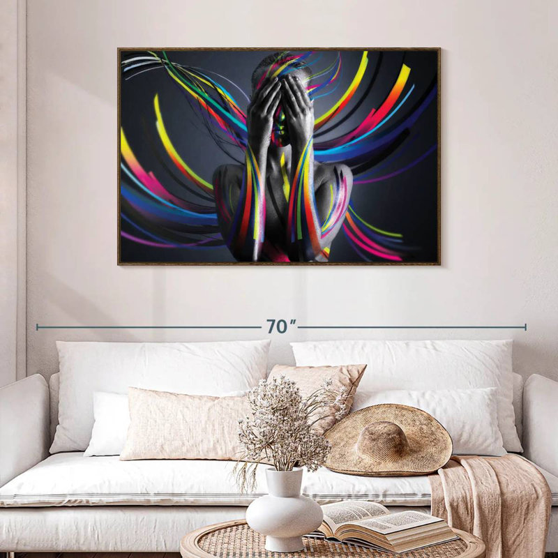Couleurs unies I, 46 po x 31 po, Cadre flottant noyer
