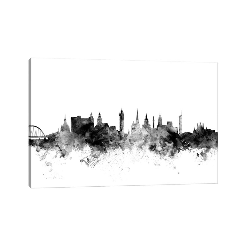 Glasgow, Scotland In Black & White by Michael Tompsett - Wrapped Canvas Gallery-Wrapped Canvas Giclée
