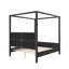 Grand lit plateforme à baldaquin en bois avec tête de lit tapissier-129693961-129693962