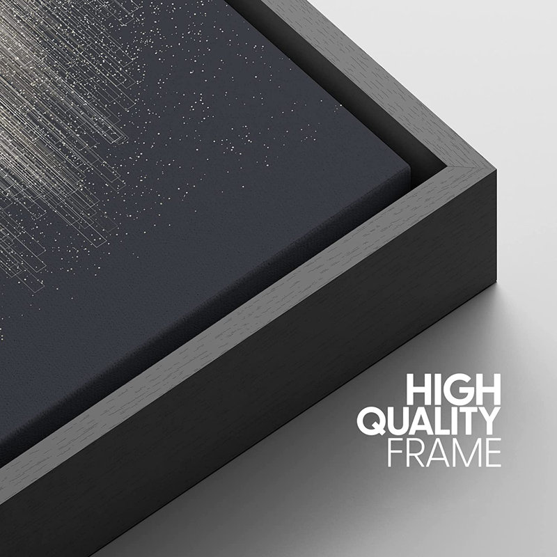 «Geometric Line Grunge Duotone Paint Stroke Landscape», peinture sur toile, Noir, L 16 po x H 24 po