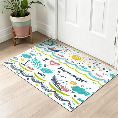 Tapis transparent transparent lavable à la machine Love Summer