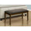 Banc rectangulaire de 44 po de conception transitionnelle avec assise rembourrée en brun et support en bois massif pour un style de vie confortable et élégant
