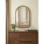 Miroir arqué 23,6 po x 35,4 po à deux tons noir mat et bois naturel