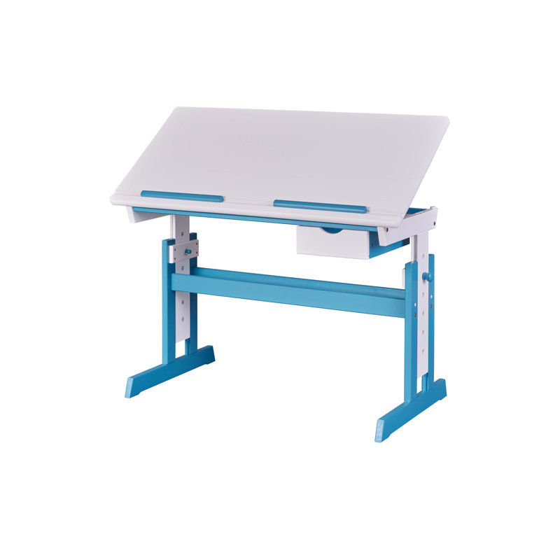Simon children's desk - height adjustable, White/Blue
