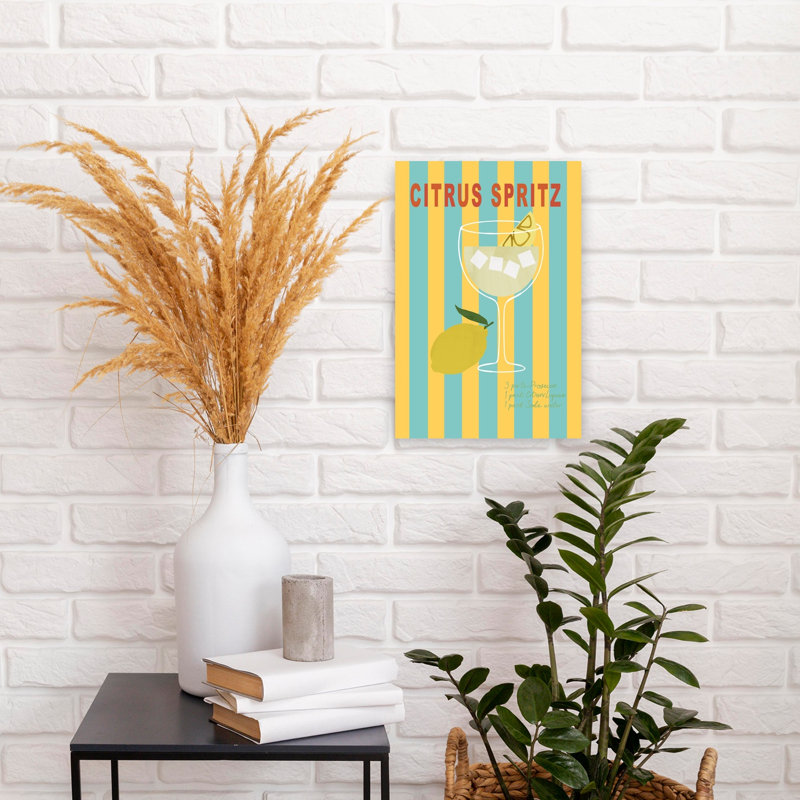 Art mural abstrait et abstrait citronnier, H 18 po x l 12 po