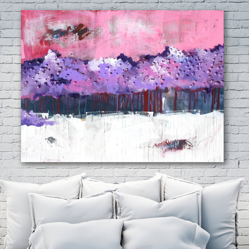 Cotton Candy Forrest by Kent Youngstrom - Wrapped Canvas Painting, 30cm H x 41cm W x 4cm D