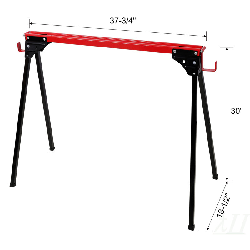 Saw Sawes 2 Pack, cheval de travail pliant portatif avec pieds à ouverture rapide, chevalet en acier robuste pour garage, atelier, entièrement assemblé