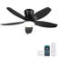 Ventilateur de plafond encastré 36/42/48 po à profil bas avec éclairage et télécommande-647977975-647977973