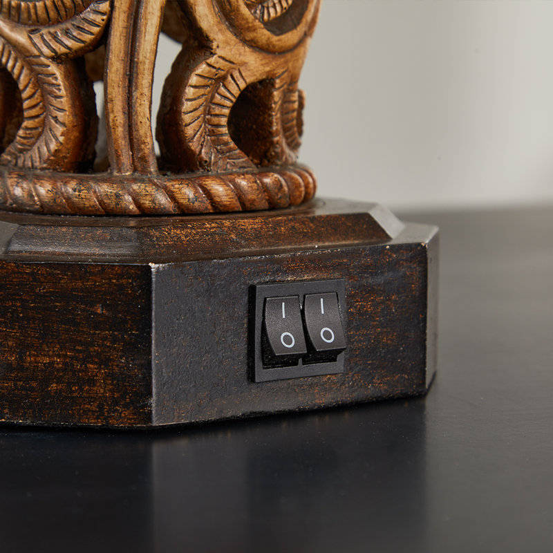 27" Vintage Carved Table Lamp Set With Usb-c/a Ports & Night Light – Set Of 2