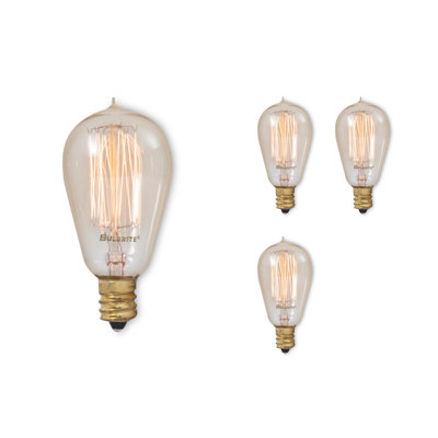 25 Watt E12 Candelabra Incandescent Light Bulb, ST15 Nostalgic Thread Filament, 2200K Warm Amber Glow, 35 Lumens, Dimmable