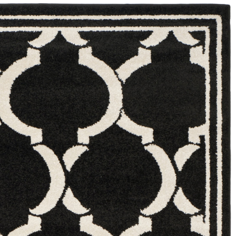 Ammundsen Geometric Black Area Rug, Rectangle 3' x 5'