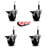 Phenolic Swivel Expanding Stem Caster Set with Brake SCC PLB 3.5" x 3/4"