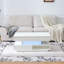 Table basse à plateau relevable 39,3 po, compartiment caché, 2 tiroirs, lumières DEL réglables, table blanche moderne multifonction pour le salon | Idée cadeau-1351291877