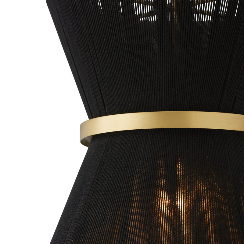 Cecilia 1 - Light Unique/Statement Pendant, Black Rope