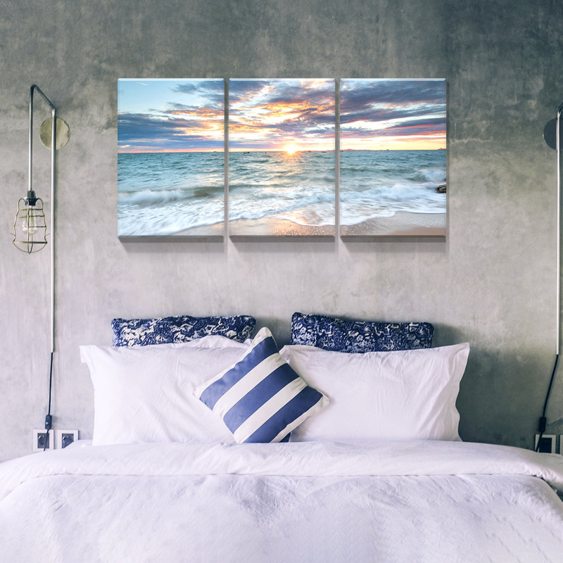 Reproduction encadrée sur toile, 3 pièces, H 16 po x l 24 po x P 4,5 po