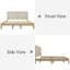 Natural Solid Wood Platform Bed with Woven Rattan Headboard, Bed Frame for Coastal, Boho & Farmhouse Bedrooms-2100772619