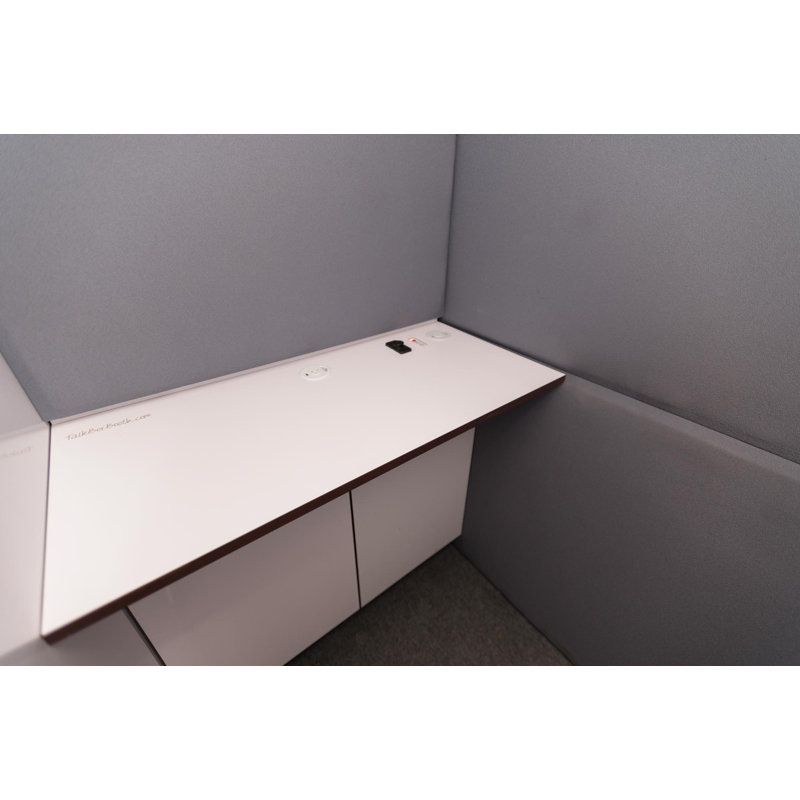 1 Person Sound Absorbing Privacy Booth with Power Outlet and