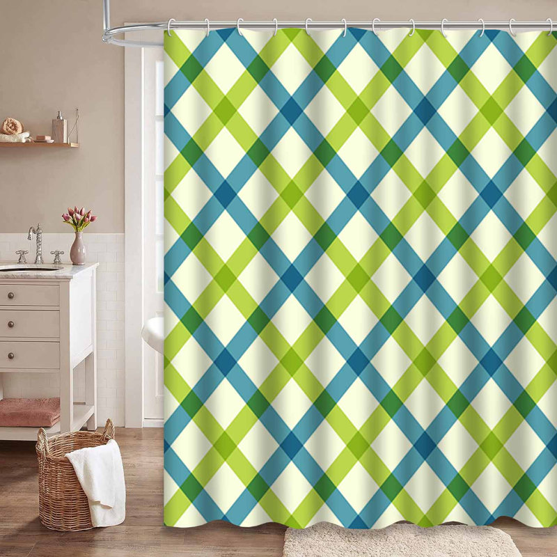 Rideau de douche Tartan, L 72 po x l 78 po