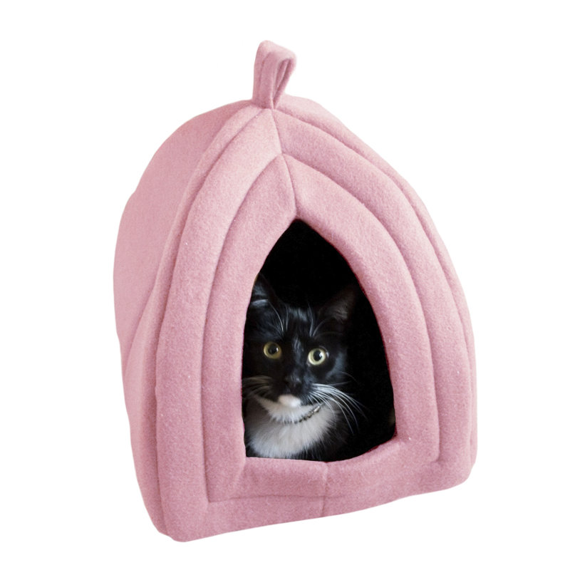 Maison pour chat - Lit d'intérieur avec coussin en mousse amovible - Tente pour animal de compagnie pour chiots, lapins, cochons d'Inde, hérissons et autres petits animaux par PETMAKER (rose)