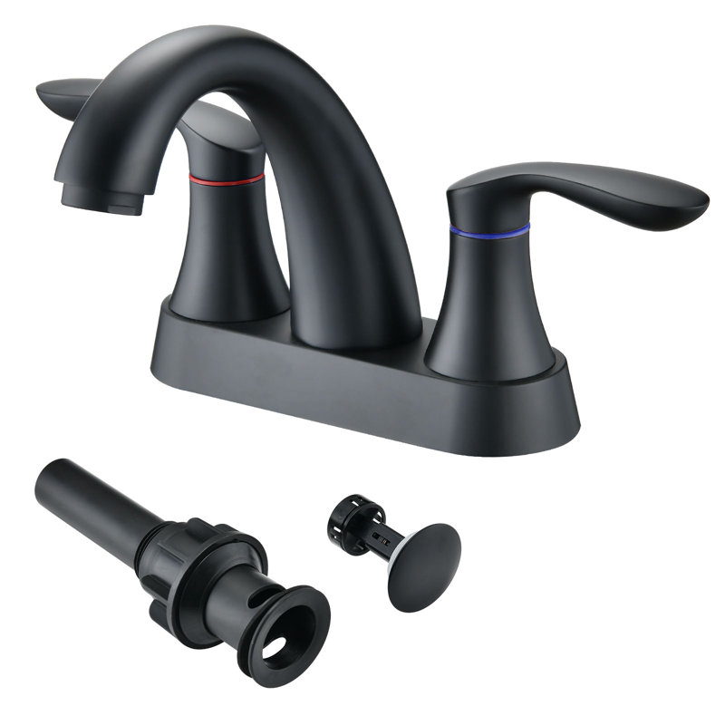 Bathroom Faucet with Drain Assembly, Matte Black