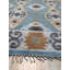 Tapis bleu clair en laine noué à la main Freya-383935990