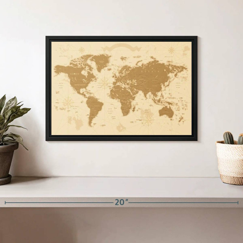 Aliaz Amber World Map, 9" H x 13" W