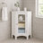 Allare Corner Floor Cabinet, 2 Adjustable Shelves, Glass Door, 32in Freestanding White Storage Cabinet for Bathroom and Living Room Storage