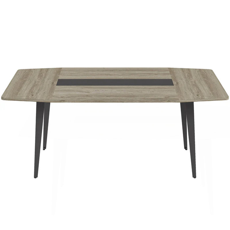 Longue table de bureau, table de conférence de style naturel, table de réunion en forme de bateau