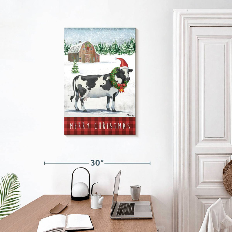 Vache de Noël, H 30 po x l 20 po