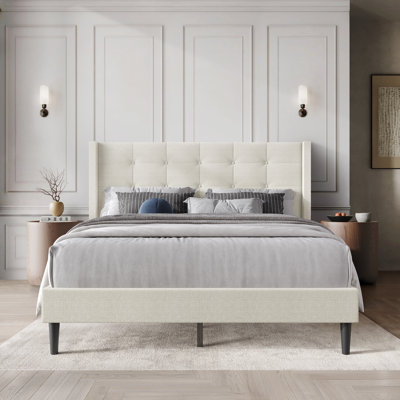 Glam Wingback Platform Bed by Mercer41