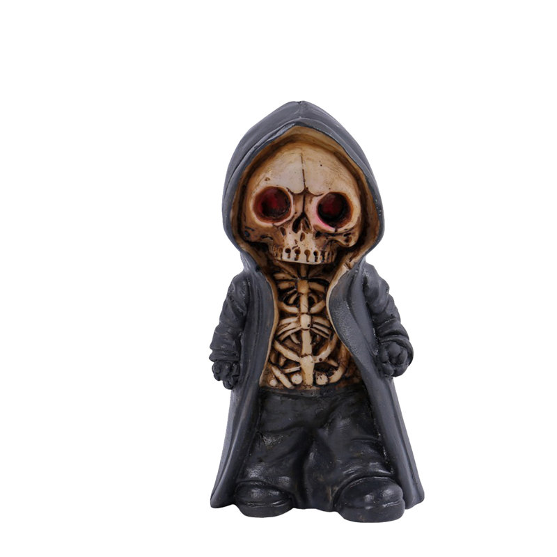 Figurines de squelette sympas, figurine de collection de petite statue d'Halloween en squelette, décor de bureau de bureau de maison mignon