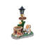Statue de jardinière en forme de lanterne solaire avec lumière à allumage automatique, fabrication en résine résistante aux intempéries et pot de fleurs intégré pour la décoration extérieure.