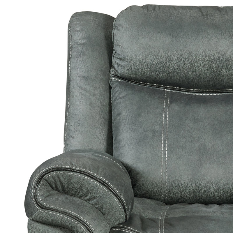 Neelah 40" Wide Manual Glider Standard Recliner, Black 100% Polyester