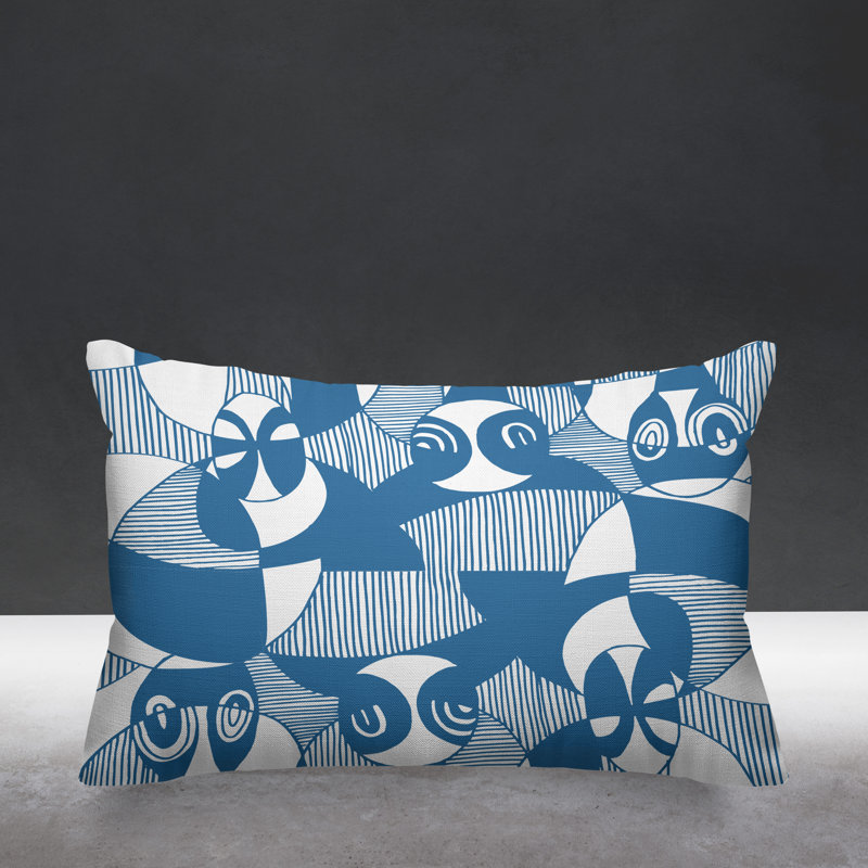 Housse de coussin d'extérieur et insert, Bleu