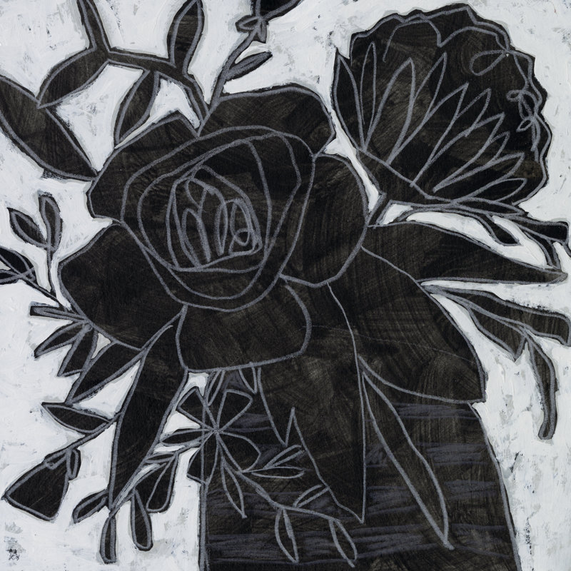 Tableau noir jardin II, H 30 po x l 30 po