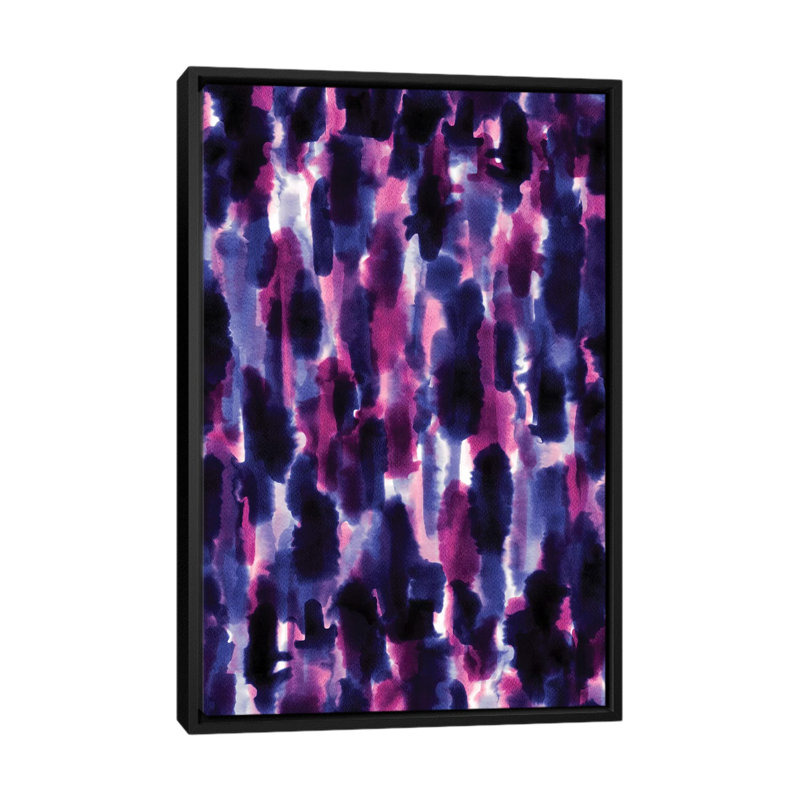 " Downpour Purple ", 26" H x 18" W x 1.5" D, Black Framed Canvas, No Mat
