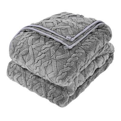 Weighted Blanket 20 lbs 60x80 in Queen Size Glass Beads Sherpa Fleece 1 Pack Grey for Anxiety Relief