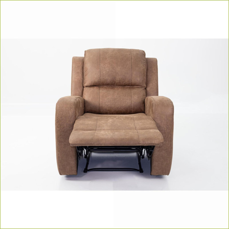 Fauteuils inclinables, fauteuil inclinable à mouvement manuel moderne avec design capitonné | Cuir d'unité centrale | Châtaignier