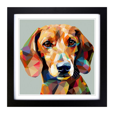 Dachsund Abstract Art - Framed Print